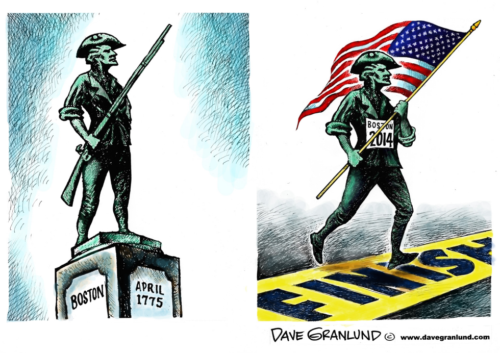  BOSTON MARATHON 2014 by Dave Granlund