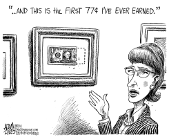 WOMEN'S WAGES by Adam Zyglis