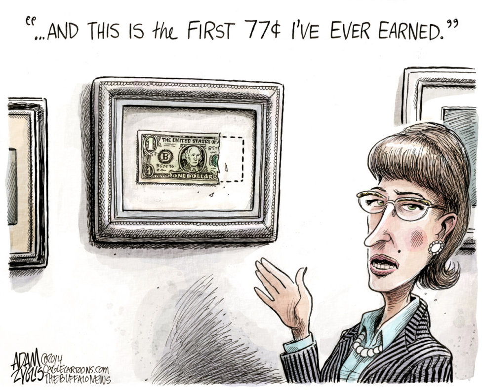  WOMEN'S WAGES by Adam Zyglis