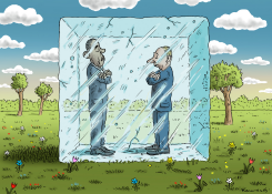 OBAMA AND PUTIN - COLD STANDOFF by Marian Kamensky