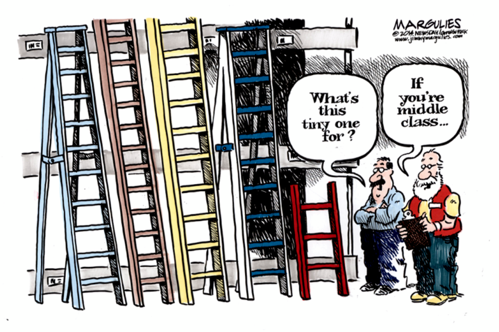 Middle class falling behind color