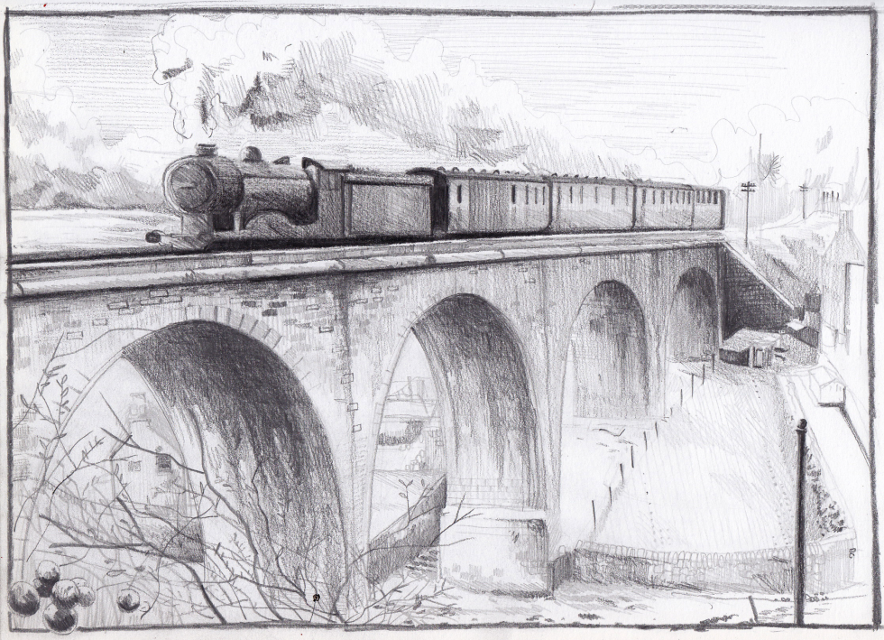 OLD STEAM TRAIN CROSSING VIADUCT