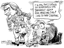 HILLARY CLINTON BANGHAZI KICK-ME by Daryl Cagle