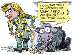 HILLARY CLINTON BANGHAZI KICK-ME  by Daryl Cagle