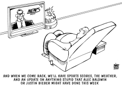 CELEBRITY NEWS, B/W by Randy Bish