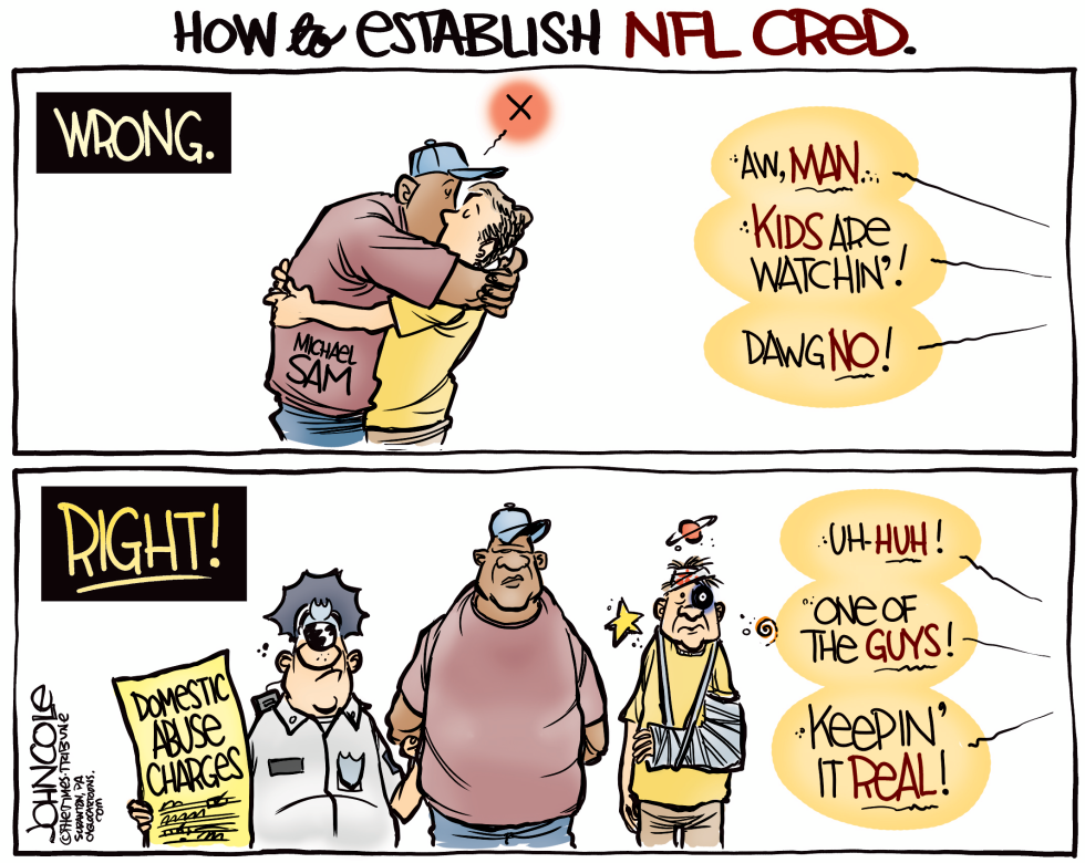  MICHAEL SAM AND THE NFL by John Cole