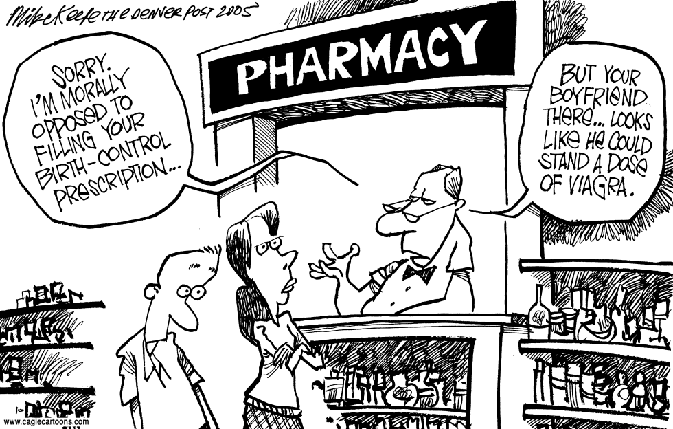  MORALITY AMONG PHARMACISTS by Mike Keefe