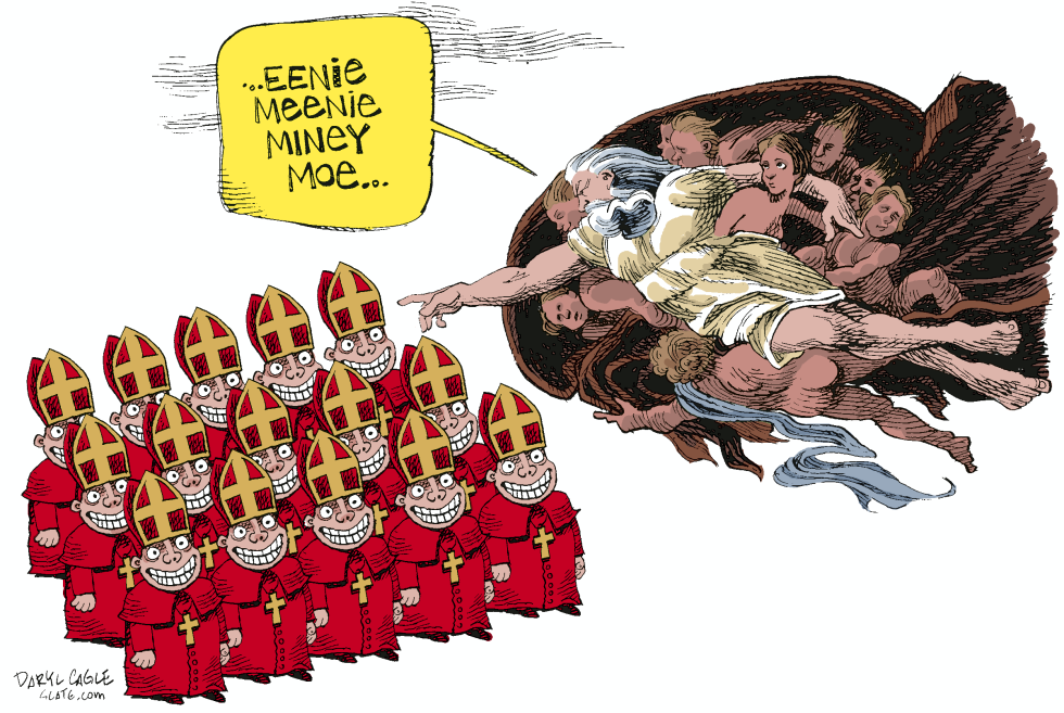  GOD PICKS A NEW POPE by Daryl Cagle