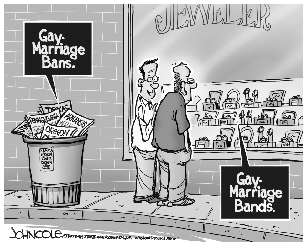Gay-marriage bands BW