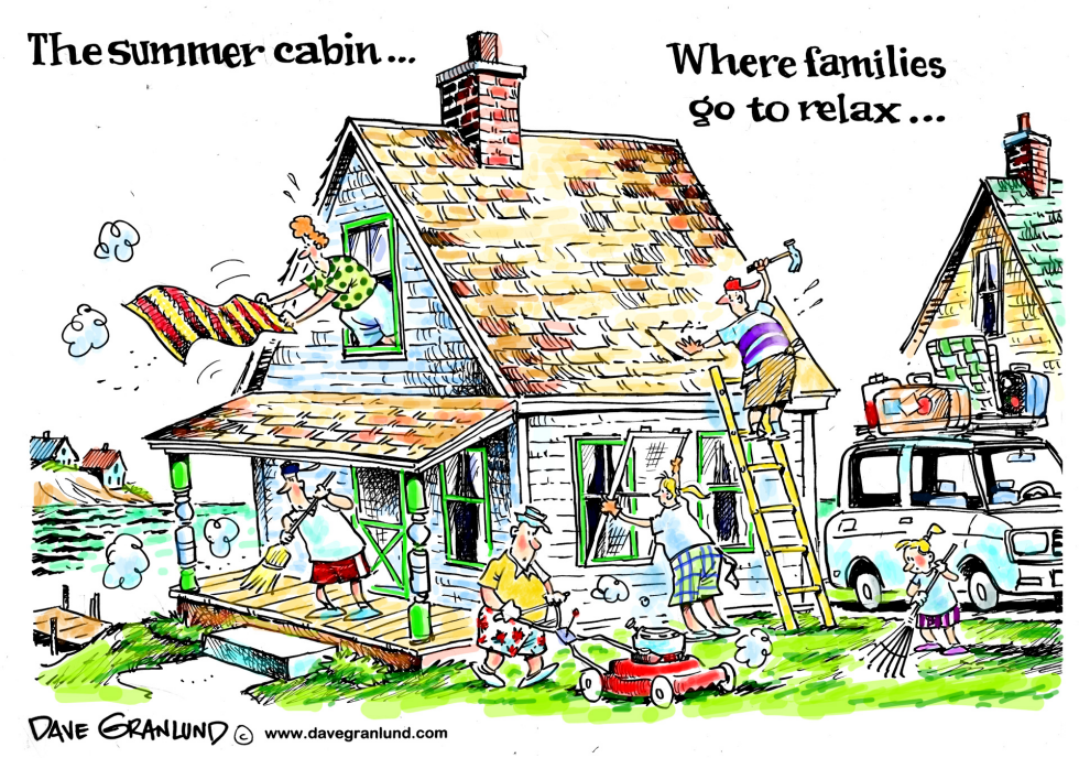  SUMMER CABINS AND RELAXATION by Dave Granlund