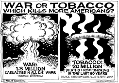 MORE AMERICAN DEATHS FROM WAR OR TOBACCO by Monte Wolverton