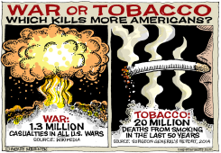 MORE AMERICAN DEATHS FROM WAR OR TOBACCO by Monte Wolverton