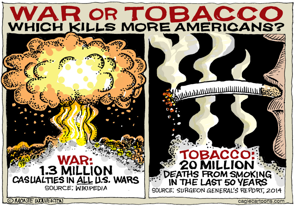 More American Deaths from War or Tobacco COLOR