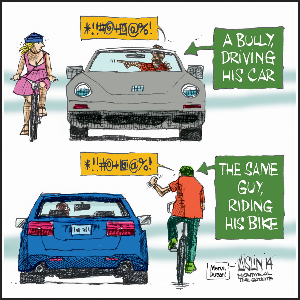  CYCLISTS AND MOTORISTS by Aislin