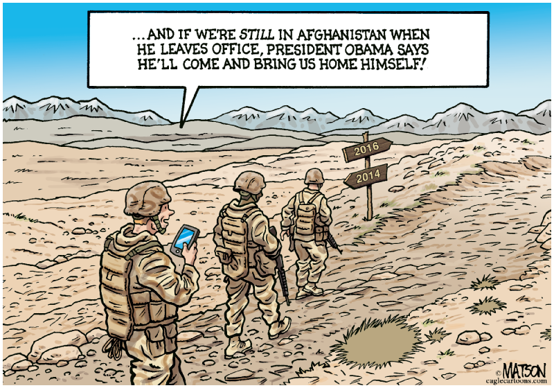 Obama Extends Promise to Bring Troops Home from Afghanistan © RJ Matson,,Obama Extends Promise to Bring Troops Home from Afghanistan, President, Obama, Afghanistan, US Troops, Army, Military, 2014, 2016, Pull Out