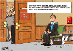GENERAL SHINSEKI SITS IN VETERANS AFFAIRS COMMITTEE WAITING ROOM by R.J. Matson