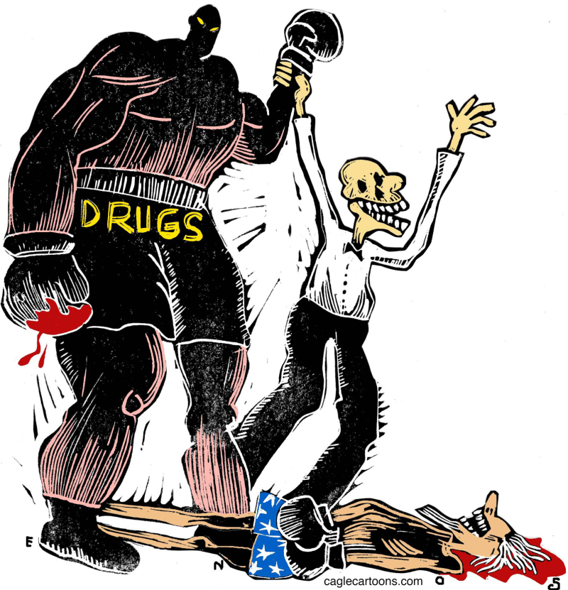 The War Is Won © Randall Enos,Cagle Cartoons,war on drugs,drug war