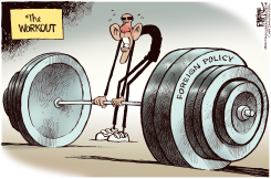 OBAMA WORKOUT  by Rick McKee