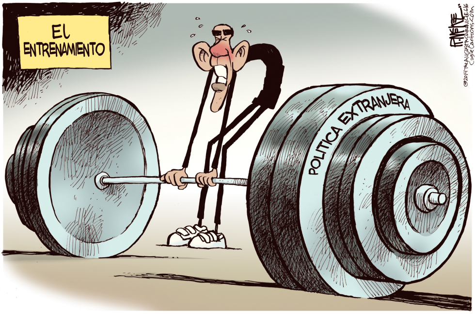  ENTRENAMIENTO DE OBAMA  by Rick McKee