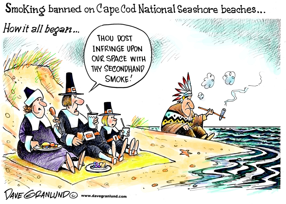  CAPE COD BEACH SMOKING BANS by Dave Granlund