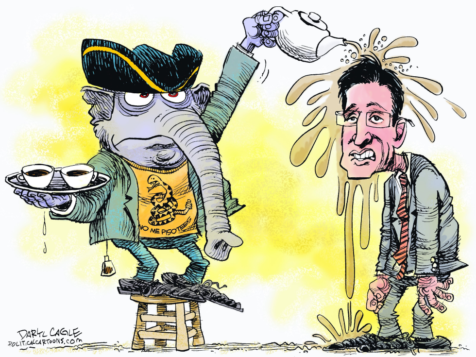  ERIC CANTOR Y EL PARTIDO DEL TE  by Daryl Cagle