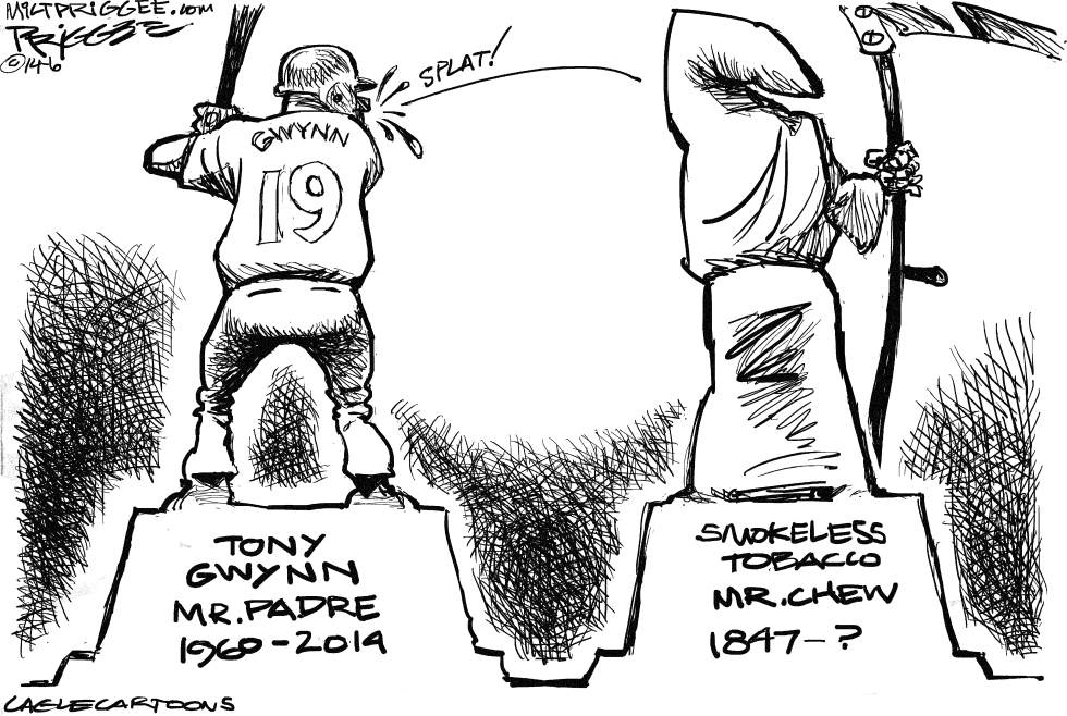  TONY GWYNN, RIP by Milt Priggee