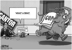 BRAT DEFEATS CANTOR DEFEATS IMMIGRATION REFORM by R.J. Matson