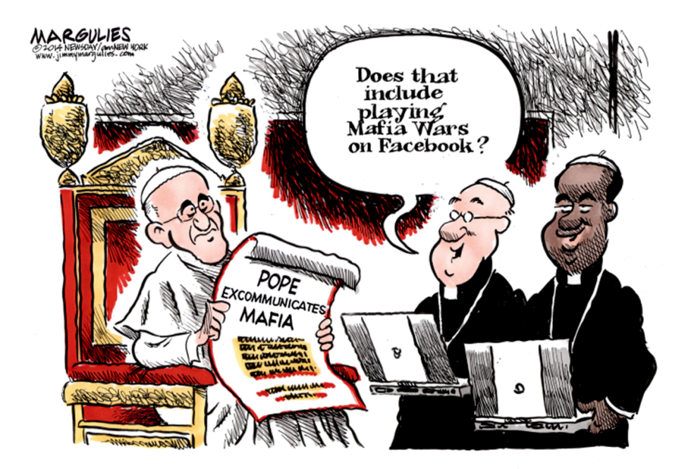 Pope excommunicates Mafia color