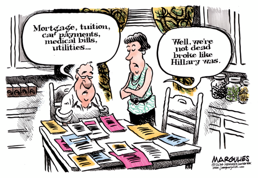 Hillary dead broke color
