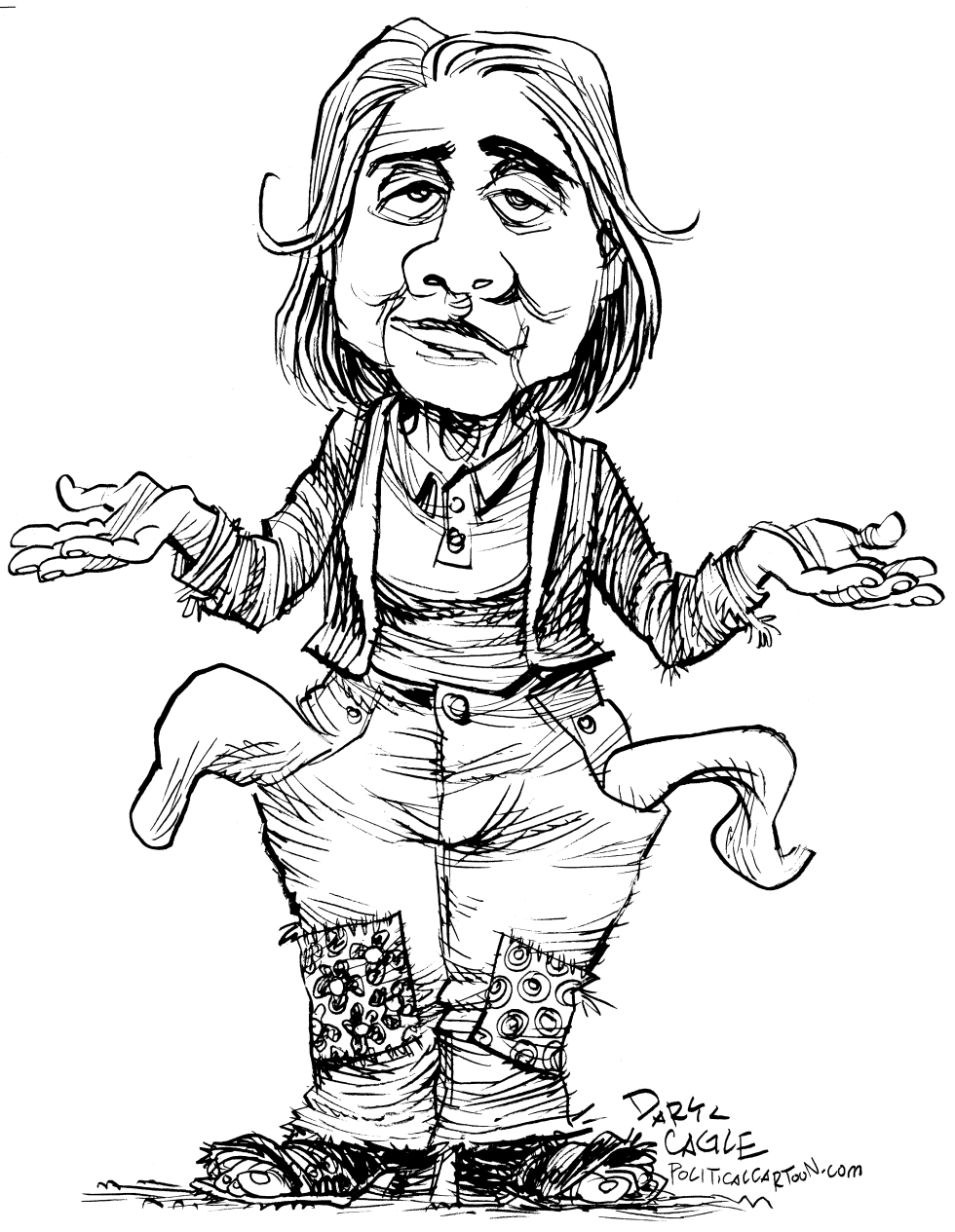 Poor Hillary Portrait - 1000dpi Line