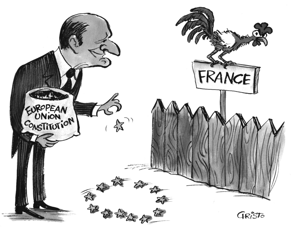 Mr. Chirac and the rooster BW