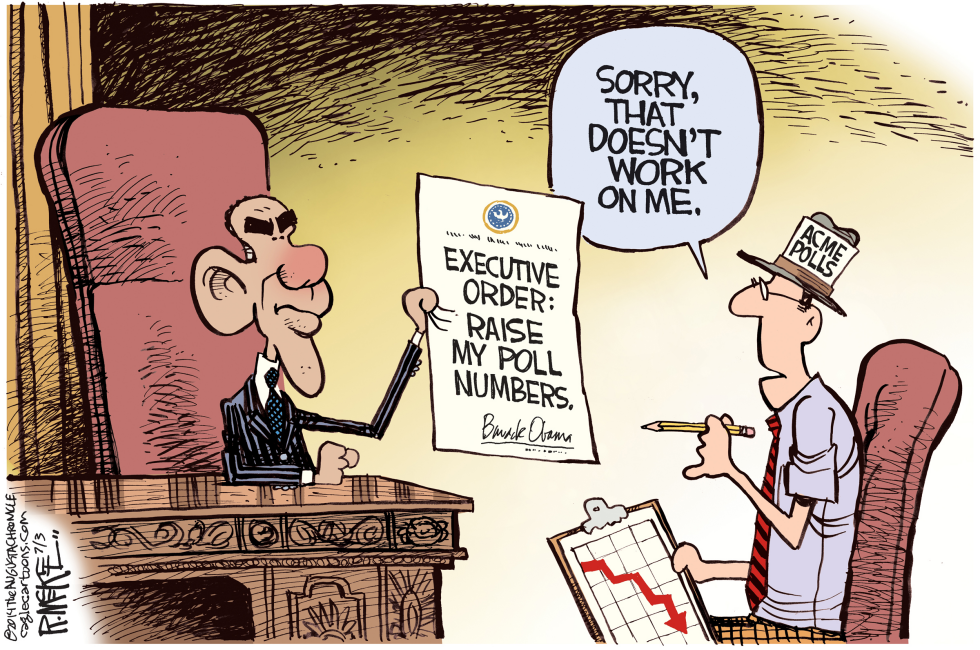  OBAMA POLL NUMBERS by Rick McKee