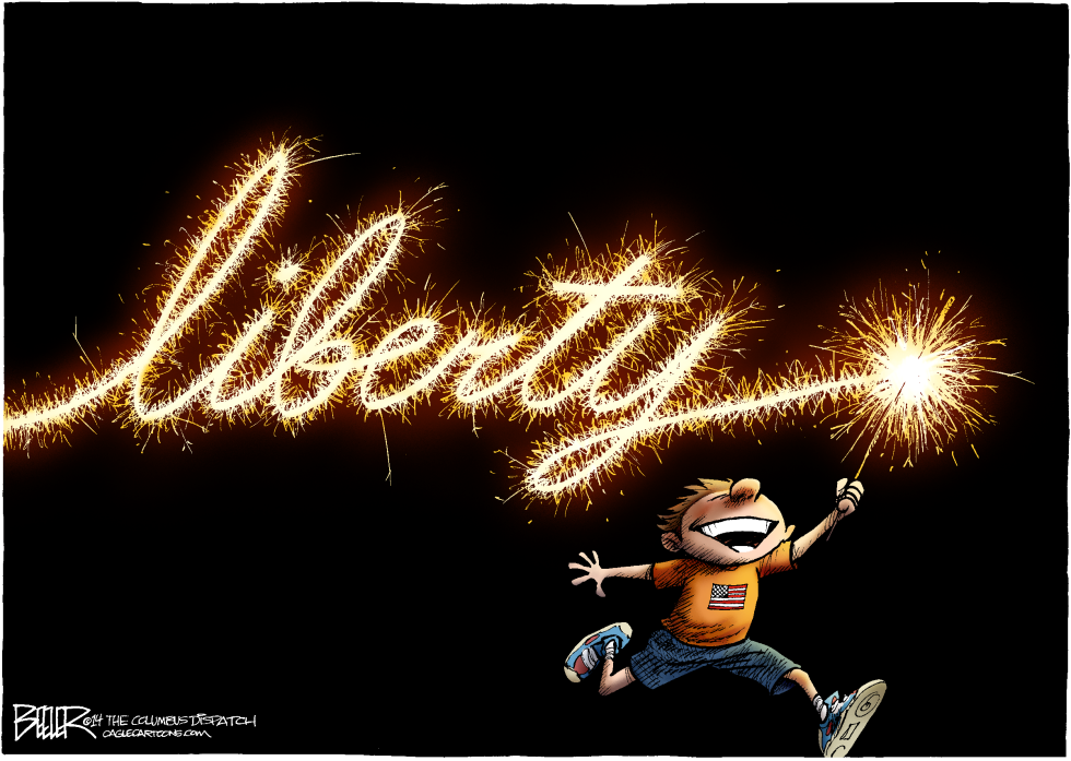  JULY FOURTH SPARKLER by Nate Beeler