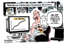 WALL STREET CELEBRATES ECONOMIC RECOVERY by Jimmy Margulies