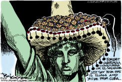 STATUE OF HYPOCRISY  by Milt Priggee