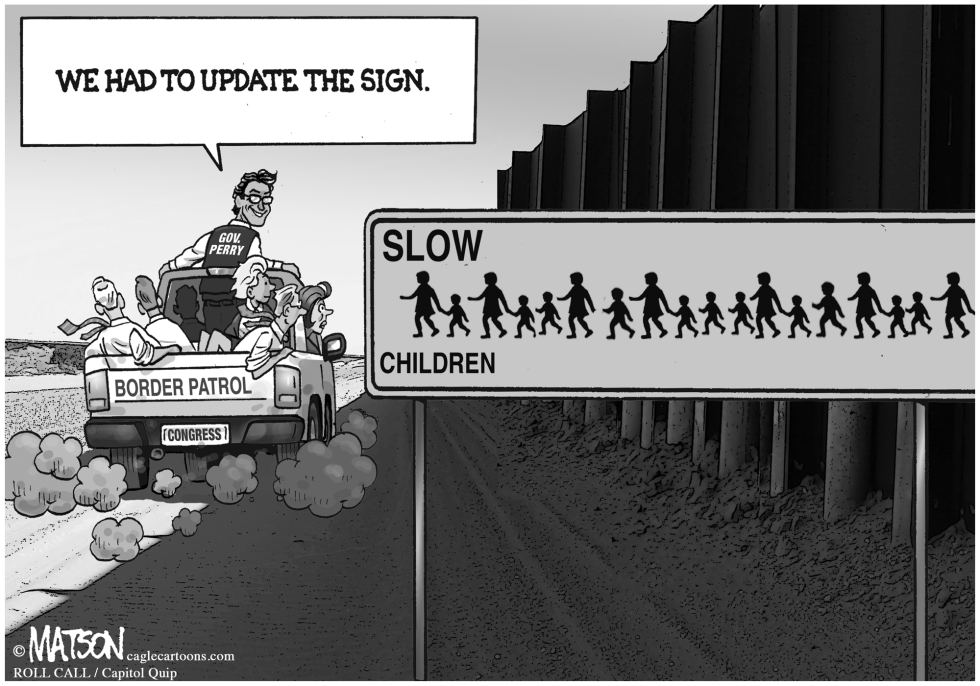 Slow Children Border Crossing Sign