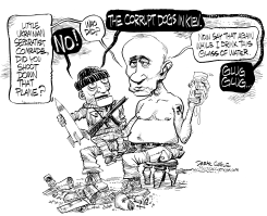 PUTIN PLANE AND UKRAINE by Daryl Cagle