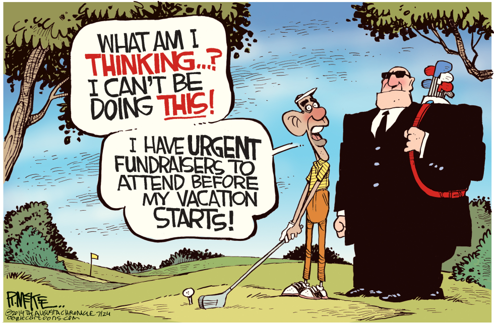  OBAMA GOLFS by Rick McKee