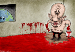 PUTIN IN A CORNER by Brian Adcock