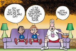 BITING SOCCER PLAYER by Bruce Plante