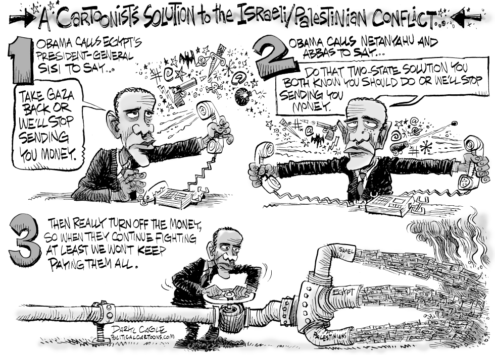  SOLUTION TO THE ISRAELI-PALESTINIAN CONFLICT by Daryl Cagle