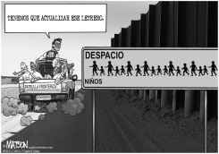 LETRERO DE DESPACIO NIñOS CRUZANDO FRONTERA by R.J. Matson