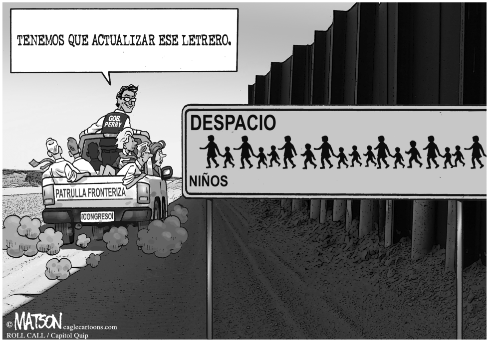 Letrero de Despacio Niños Cruzando Frontera