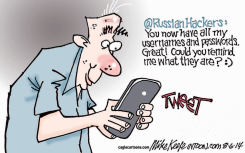 RUSSIAN HACKERS  by Mike Keefe