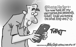 RUSSIAN HACKERS  by Mike Keefe
