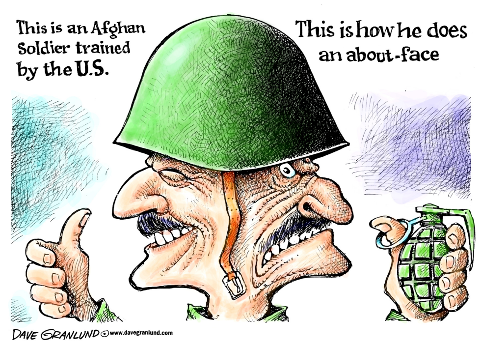 Afghan soldiers about-face