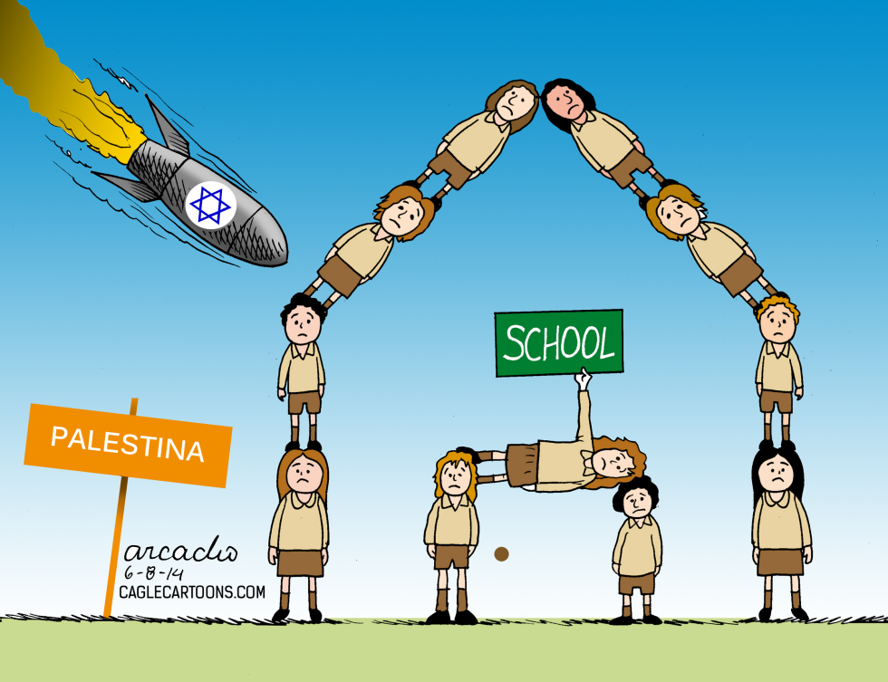 Bombas sobre escuelas palestinas
