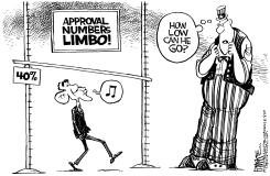 OBAMA POLL LIMBO by Rick McKee