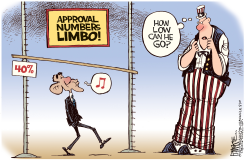 OBAMA POLL LIMBO  by Rick McKee
