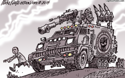 POLICE MILITARIZATION  by Mike Keefe